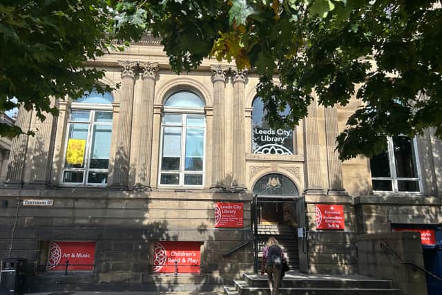 Signs for the newly-renamed Leeds City Library