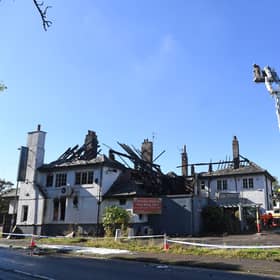 22nd September 2026
Large fire at former Thaal restaurant in Brotherton.
Pictured the aftermath of the fire with fire crews still on site checking the building
Picture Gerard Binks
