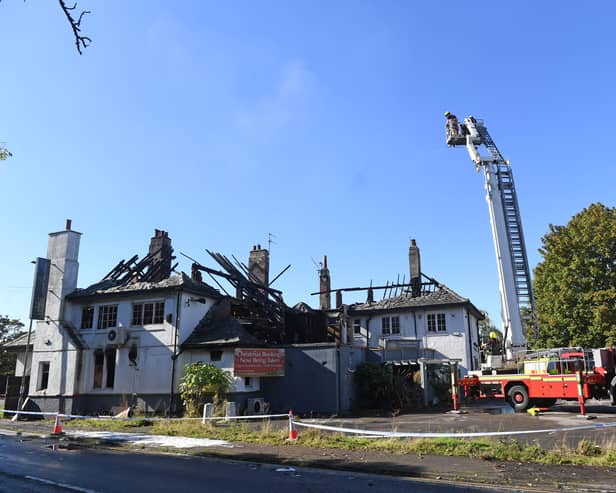 22nd September 2026
Large fire at former Thaal restaurant in Brotherton.
Pictured the aftermath of the fire with fire crews still on site checking the building
Picture Gerard Binks