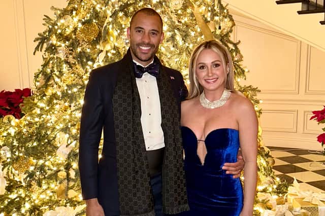 Chris Gordon with his wife during Christmas.