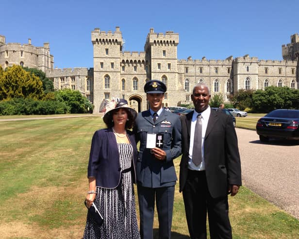 Former RAF Chinook pilot Chris Gordon, 43, received a medal for gallantry from the late Queen in 2013 for his life-saving work during the war in Afghanistan. 