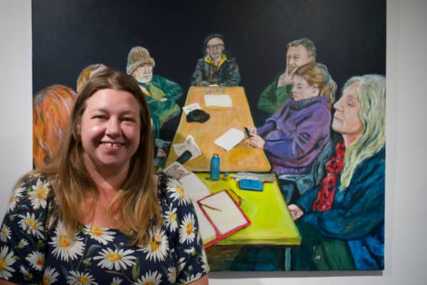 "A sense of belonging." Armley's Jenny Bratt with a piece from Here, Somehow, which celebrates local connection and familiarity