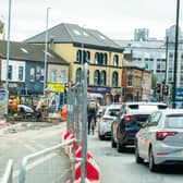 On-going roadworks for the final phase of the bus, pedestrians and cyclists scheme along the A660 from Headingley to Leeds city centre. Leeds City Council, alongside partners the West Yorkshire Combined Authority, have already started the £10.4million major works on the A660 from which should end spring 2027. Picture James Hardisty. Date: 23rd September 2026.