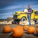 Owner Robert Copley at Farmer Copleys near Pontefract set for their annual pumpkin festival.