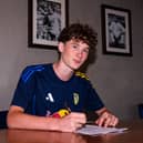 DEBUT: For England's under-18s for young Leeds United midfielder Sam Alker.