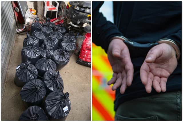 Three men were arrested during the raid on Wednesday.