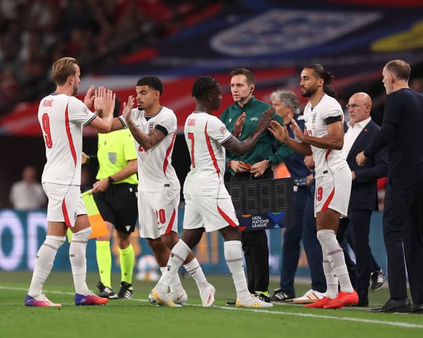 BRIEF OUTING: For Leeds United striker Dominic Calvert-Lewin against Spain.
