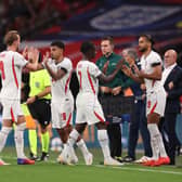 BRIEF OUTING: For Leeds United striker Dominic Calvert-Lewin against Spain.