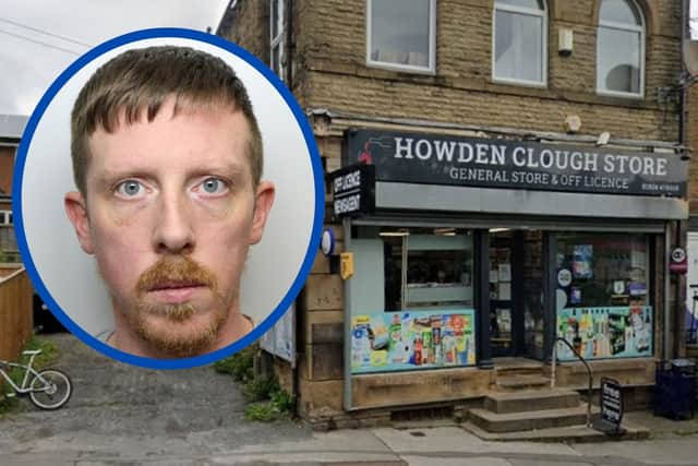 Haynes (inset) tried to rob the Birstall shop using a gun but the worker refused to be intimidated.