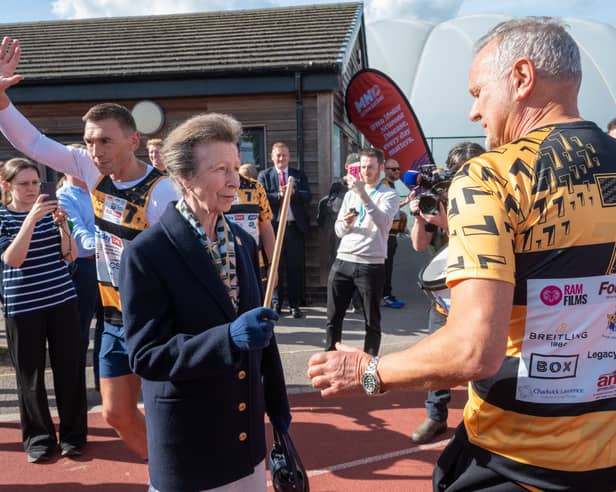 HRH The Princess Royal sounds the drum as the final 7 in 7 continued today