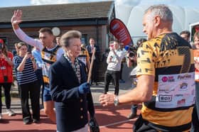 HRH The Princess Royal sounds the drum as the final 7 in 7 continued today