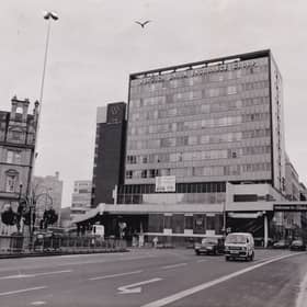 The Leeds Skywalk pictured in the 1990s.
