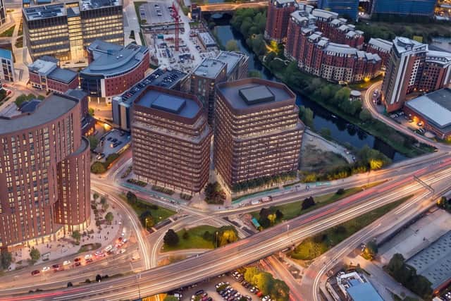 An artist's impression of the two new office buildings in the former Yorkshire Evening Post and Yorkshire Post site