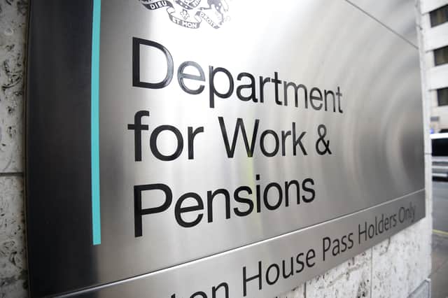 A view of signage for the Department for Work and Pensions in Westminster, London (Kirsty O’Connor/PA)