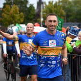 Sir Kevin Sinfield stopped at AMT Headingley, home of the Leeds Rhinos, on the fourth day of his 7 in 7: The Grand Finale challenge