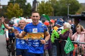 Sir Kevin Sinfield stopped at AMT Headingley, home of the Leeds Rhinos, on the fourth day of his 7 in 7: The Grand Finale challenge.