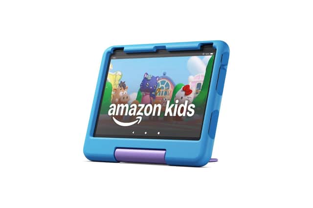Amazon’s Fire HD 10 Kids tablet has 32GB storage and a two-year worry-free guarantee