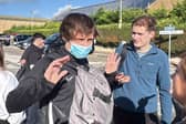 Jordan Laverack (left) leaving HMP Leeds on October 1
