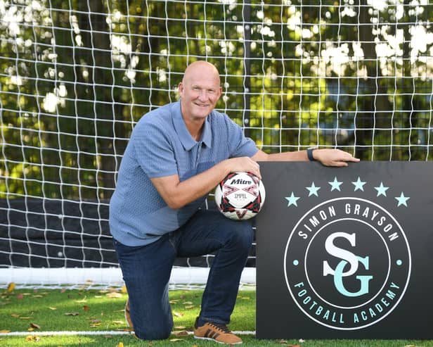 NEW JOB: With a difference for former Leeds United boss Simon Grayson as he launches his new Simon Grayson Football Academy. Picture by Gerard Binks.