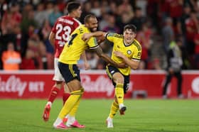 JUST AS GOOD: Leeds United winger Dan James in the Carabao Cup clash at Nottingham Forest, above, as he was for Wales against Norway.