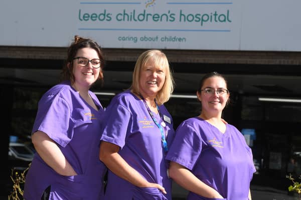 Play staff at Leeds Children's Hospital. Pictured Eilish Tillotson, Lisa Beaumont and Lucy Dickinson members of Play Team at Leeds Children's Hospital.