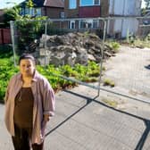 Shivarna Mitra, whose house has been damaged after her next-door neighbour demolished half of her semi-detached house,
