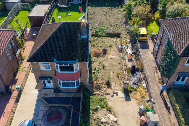 An aerial view of Shivarna Mitra's house in Pudsey