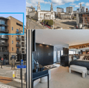 Available for the first time in 24 years, this 1,800 sq ft duplex penthouse on Calverley Street features double-height ceilings, three balconies, a south-facing terrace, and views over Millennium Square and Leeds Town Hall