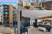 Available for the first time in 24 years, this 1,800 sq ft duplex penthouse on Calverley Street features double-height ceilings, three balconies, a south-facing terrace, and views over Millennium Square and Leeds Town Hall