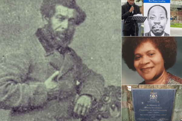 A legacy carved into the city’s history - featuring Victorian circus icon Pablo Fanque (left), the unveiling of David Oluwale’s civic plaque (top right), trailblazing educator Gertrude Paul (middle right), and the Chapeltown memorial plaque for Cllr Norma Hutchinson (bottom right)