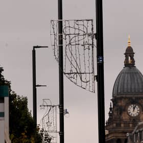 Christmas Decorations in Leeds City Centre. Picture taken by Yorkshire Post Photographer Simon Hulme 6th October 2026
 

