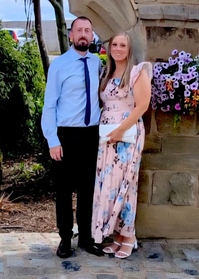 Feeling fabulous: Leanne with her husband, who has lost two stone after being inspired by her success.
