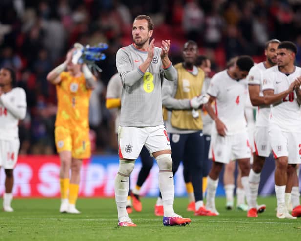 Dominic Calvert-Lewin in the background as England celebrate victory over Czechia.