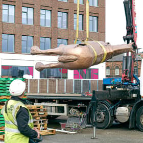 The sculpture is being recreated in bronze after the original fibreglass statue was ripped from its plinth in June
