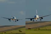Plane aborts landing and performs a go-around manoeuvre at Leeds Bradford Airport on Friday 9 October.