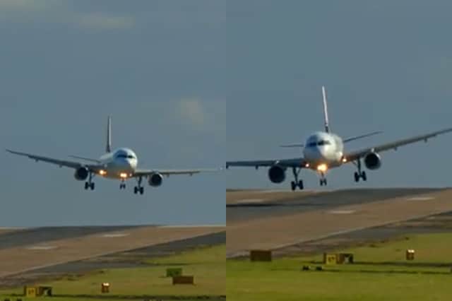 Plane aborts landing and performs a go-around manoeuvre at Leeds Bradford Airport on Friday 9 October.