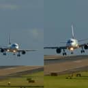 Plane aborts landing and performs a go-around manoeuvre at Leeds Bradford Airport on Friday 9 October.