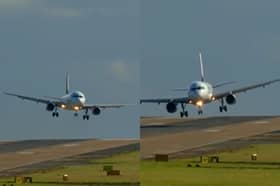 Plane aborts landing and performs a go-around manoeuvre at Leeds Bradford Airport on Friday 9 October.