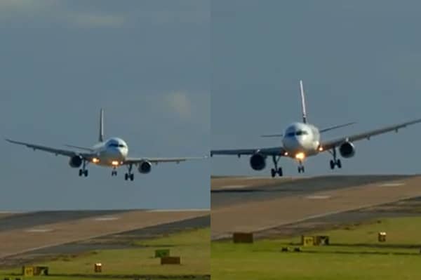 Plane aborts landing and performs a go-around manoeuvre at Leeds Bradford Airport on Friday 9 October.