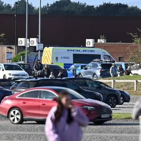 The scene at Yorkshire Wildlife Park which has been evacuated and closed after a tiger attack