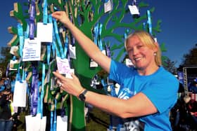 Alzheimer's Society Memory Walk at Temple Newsam House, sun 11-10-2026 pic Steve Riding
Dorrinda Graham of Thirsk puts a card for Nana Betty Jackson on the Memory Tree