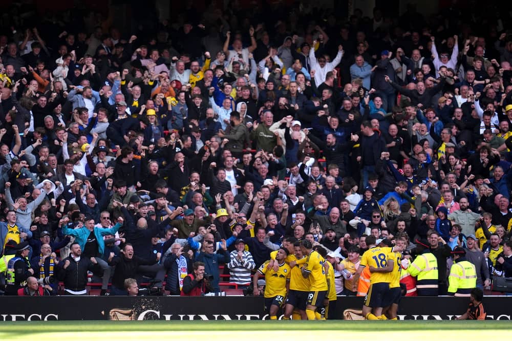 SCENES: In the Emirates Stadium away end as James Justin fires Leeds United ahead against Premier League champions Arsenal.