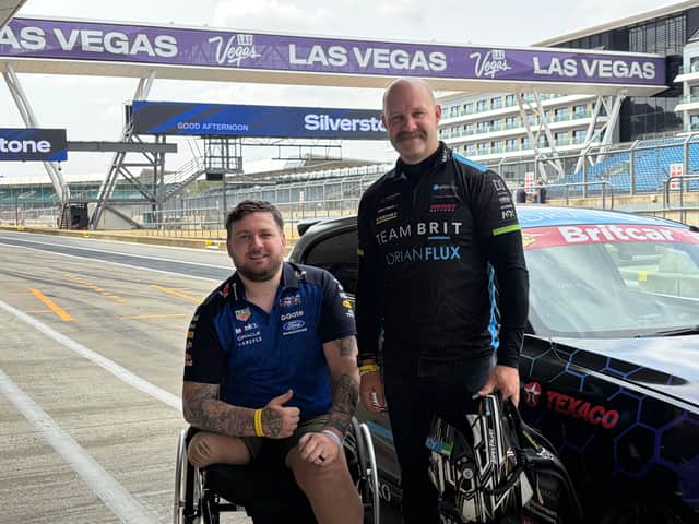 Jordan Jones (L) has signed with disabled racing team Team BRIT