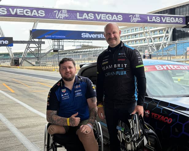 Jordan Jones (L) has signed with disabled racing team Team BRIT