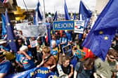 Pro-EU demonstrators attend a rally in London in June this year to mark the tenth anniversary of the Brexit referendum (Picture: Brook Mitchell)