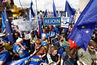 Pro-EU demonstrators attend a rally in London in June this year to mark the tenth anniversary of the Brexit referendum (Picture: Brook Mitchell)