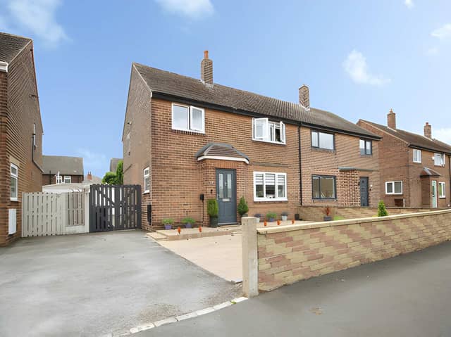 The semi-detached house in Home Lea combines a traditional residential setting with driveway parking and access to a private rear garden
