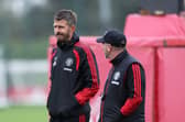 Manchester United boss Michael Carrick was without two key players in an open training session on Monday.