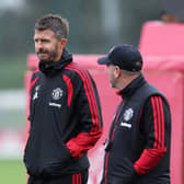Manchester United boss Michael Carrick was without two key players in an open training session on Monday.