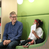 Seven-year-old Hooriya interviewed Louis Theroux at Martin House last week 